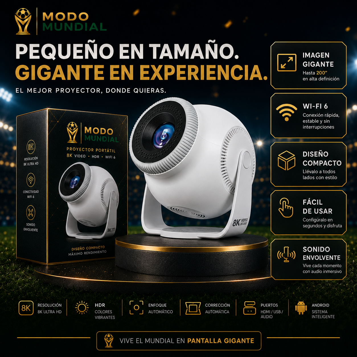 Proyector Portátil 8K